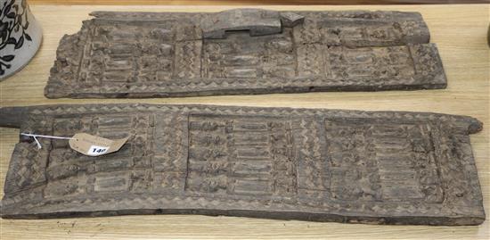 Two African wooden carved doors